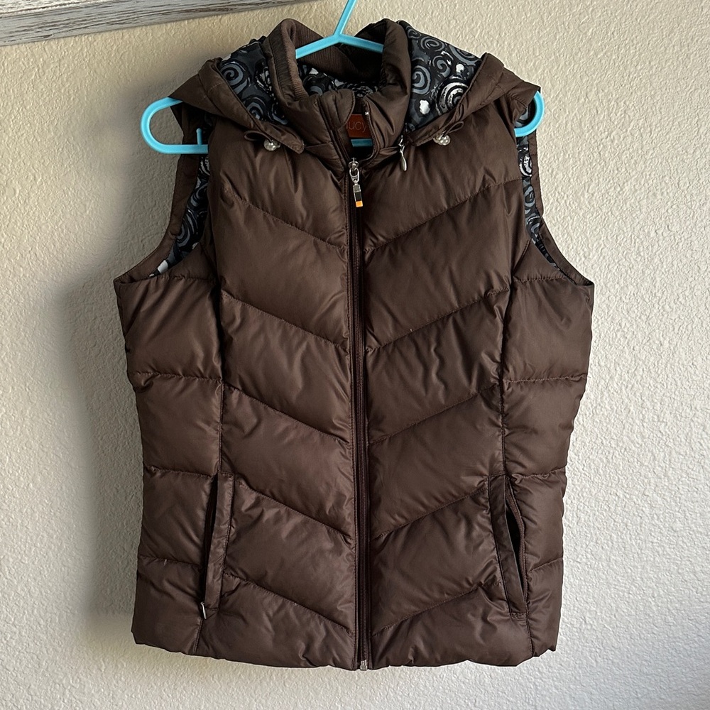 Brown Duck Down Puffer Vest